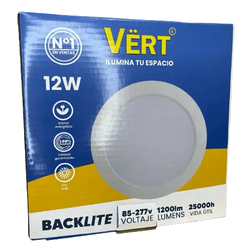 PANEL LED REDONDO DE 12W VERT AMARILLO
