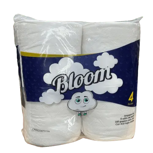 Papel Hig Bloom Azul 410 H/doble X 4