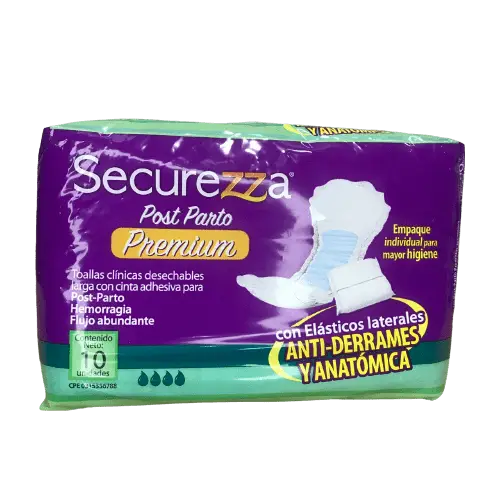 TOALLA POSTPARTO SECUREZZA X 10