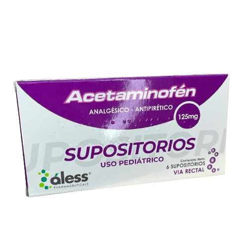 Acetaminofen Supositorio 125 Mg X 6 Aless