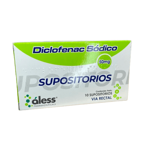 Diclofenac Sodico Supositorio 50 Mg X 10 Aless