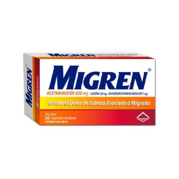 MIGREN COMPR 650MG-50MG-1G X20