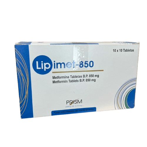 Metformina Lipmet 850mg X 10 Tabletas Prism